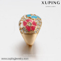 14380 Best selling jewelry rhinestone ring, latest 18k gold color ring designs for girls